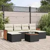 Image de vidaXL Salon de jardin 7 pcs avec coussins noir résine tressée