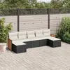 Image de vidaXL Salon de jardin 7 pcs avec coussins noir résine tressée