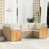 Image de vidaXL Salon de jardin avec coussins 6 pcs beige résine tressée