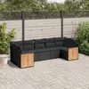Image de vidaXL Salon de jardin 7 pcs avec coussins noir résine tressée