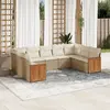 Image de vidaXL Salon de jardin 9 pcs avec coussins gris résine tressée