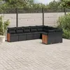 Image de vidaXL Salon de jardin 9 pcs avec coussins noir résine tressée