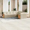 Image de vidaXL Salon de jardin avec coussins 9 pcs beige résine tressée