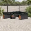 Image de vidaXL Salon de jardin 10 pcs avec coussins noir résine tressée