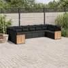 Image de vidaXL Salon de jardin 10 pcs avec coussins noir résine tressée