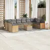 Image de vidaXL Salon de jardin 11 pcs avec coussins beige résine tressée