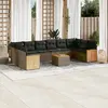 Image de vidaXL Salon de jardin 11 pcs avec coussins gris résine tressée