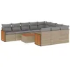 Image de vidaXL Salon de jardin 11 pcs avec coussins beige résine tressée