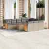 Image de vidaXL Salon de jardin 11 pcs avec coussins beige résine tressée