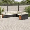 Image de vidaXL Salon de jardin 10 pcs avec coussins noir résine tressée