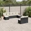 Image de vidaXL Salon de jardin 9 pcs avec coussins noir résine tressée