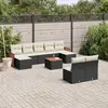 Image de vidaXL Salon de jardin 10 pcs avec coussins noir résine tressée