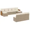 Image de vidaXL Salon de jardin avec coussins 10 pcs beige résine tressée