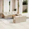 Image de vidaXL Salon de jardin 11 pcs avec coussins beige résine tressée