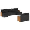 Image de vidaXL Salon de jardin 9 pcs avec coussins noir résine tressée
