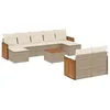 Image de vidaXL Salon de jardin avec coussins 10 pcs beige résine tressée