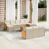 Image de vidaXL Salon de jardin 11 pcs avec coussins beige résine tressée