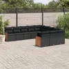 Image de vidaXL Salon de jardin 11 pcs avec coussins noir résine tressée