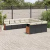 Image de vidaXL Salon de jardin 11 pcs avec coussins noir résine tressée