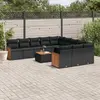 Image de vidaXL Salon de jardin 12 pcs avec coussins noir résine tressée