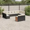 Image de vidaXL Salon de jardin 12 pcs avec coussins noir résine tressée