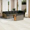 Image de vidaXL Salon de jardin avec coussins 13 pcs gris résine tressée