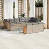 Image de vidaXL Salon de jardin avec coussins 13 pcs beige résine tressée