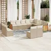 Image de vidaXL Salon de jardin avec coussins 12 pcs beige résine tressée