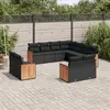 Image de vidaXL Salon de jardin 11 pcs avec coussins noir résine tressée