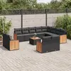 Image de vidaXL Salon de jardin avec coussins 13 pcs noir résine tressée