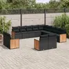 Image de vidaXL Salon de jardin avec coussins 13 pcs noir résine tressée