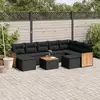 Image de vidaXL Salon de jardin 10 pcs avec coussins noir résine tressée