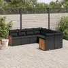 Image de vidaXL Salon de jardin 8 pcs avec coussins noir résine tressée