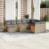 Image de vidaXL Salon de jardin 11 pcs avec coussins beige résine tressée