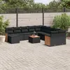 Image de vidaXL Salon de jardin 12 pcs avec coussins noir résine tressée