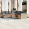 Image de vidaXL Salon de jardin avec coussins 12 pcs beige résine tressée