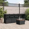 Image de vidaXL Salon de jardin 5 pcs avec coussins noir résine tressée
