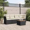 Image de vidaXL Salon de jardin 5 pcs avec coussins noir résine tressée
