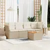 Image de vidaXL Salon de jardin avec coussins 5 pcs beige résine tressée