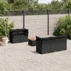 Image de vidaXL Salon de jardin 6 pcs avec coussins noir résine tressée