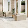 Image de vidaXL Salon de jardin avec coussins 6 pcs beige résine tressée