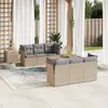Image de vidaXL Salon de jardin avec coussins 7 pcs beige résine tressée