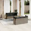 Image de vidaXL Salon de jardin avec coussins 7 pcs gris résine tressée