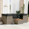 Image de vidaXL Salon de jardin avec coussins 7 pcs gris résine tressée