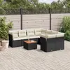 Image de vidaXL Salon de jardin 9 pcs avec coussins noir résine tressée