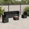 Image de vidaXL Salon de jardin 7 pcs avec coussins noir résine tressée