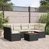 Image de vidaXL Salon de jardin 7 pcs avec coussins noir résine tressée
