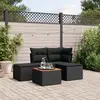 Image de vidaXL Salon de jardin 5 pcs avec coussins noir résine tressée