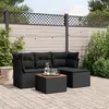 Image de vidaXL Salon de jardin 5 pcs avec coussins noir résine tressée
