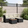 Image de vidaXL Salon de jardin 5 pcs avec coussins noir résine tressée
